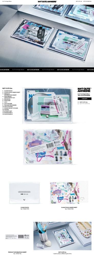 Amazon.com: ILLIT [NOT CUTE ANYMORE] 1st Single Album CD+Pouch+2